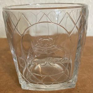 Crown Royal glass 8oz Whiskey Bar rock glass Vintage Embossed Logo clear.